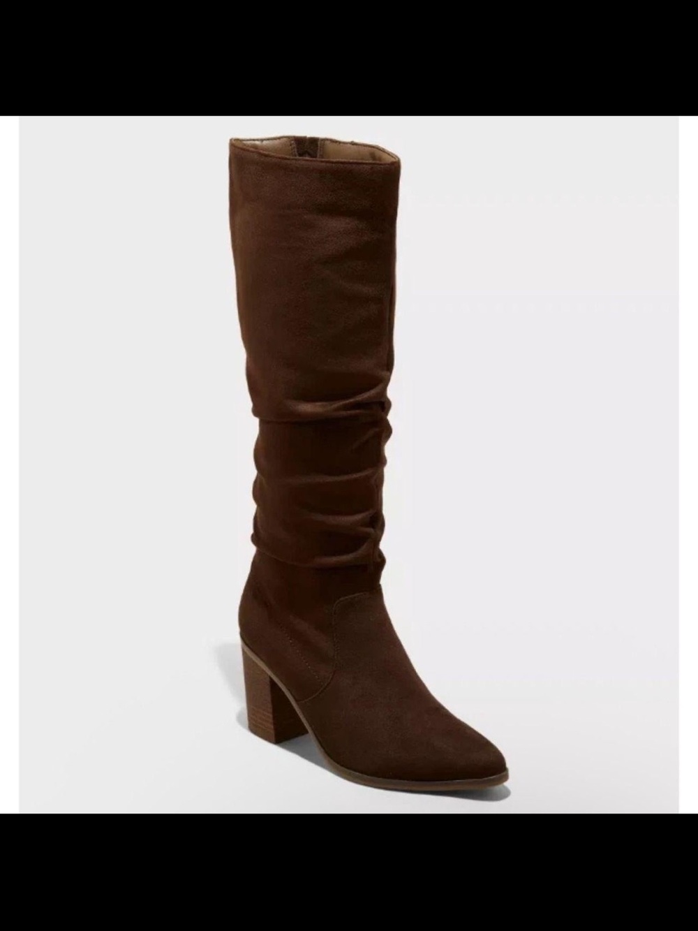 Universal Thread Dark Brown Knee-High Slouch Block Heel Boots